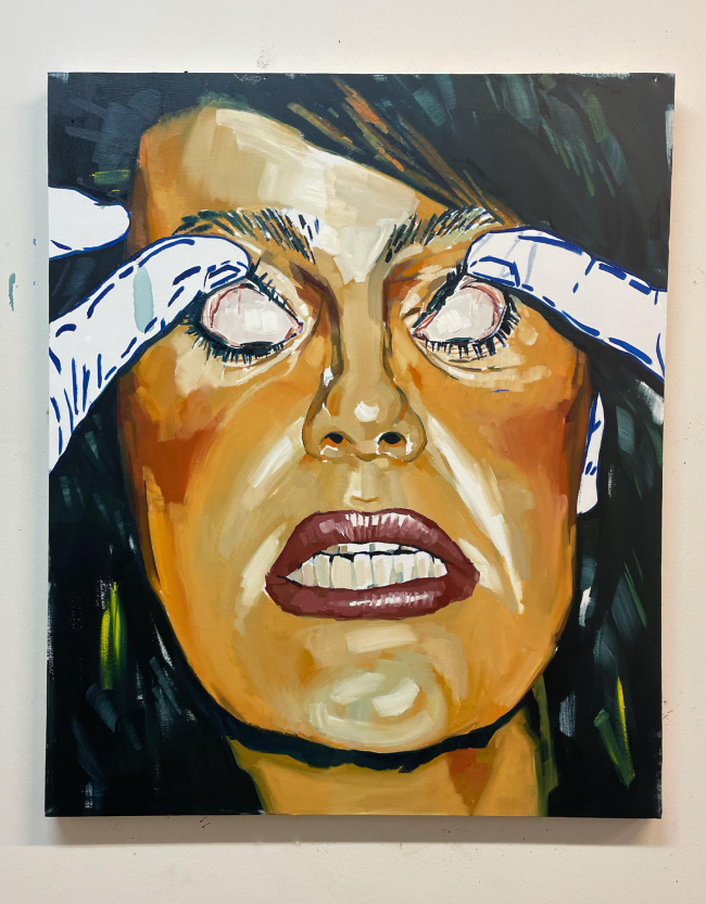 "Bette Davis Eyes", 100 x 120 cm, oil and acrylics on canvas, a painting by Dutch artist Max Schulze