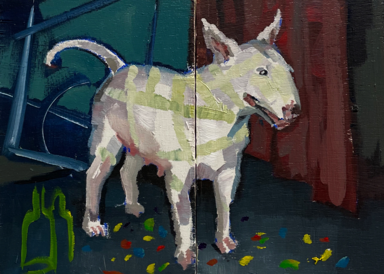 “Gal pal”, oil on two 14 x 20 cm panels