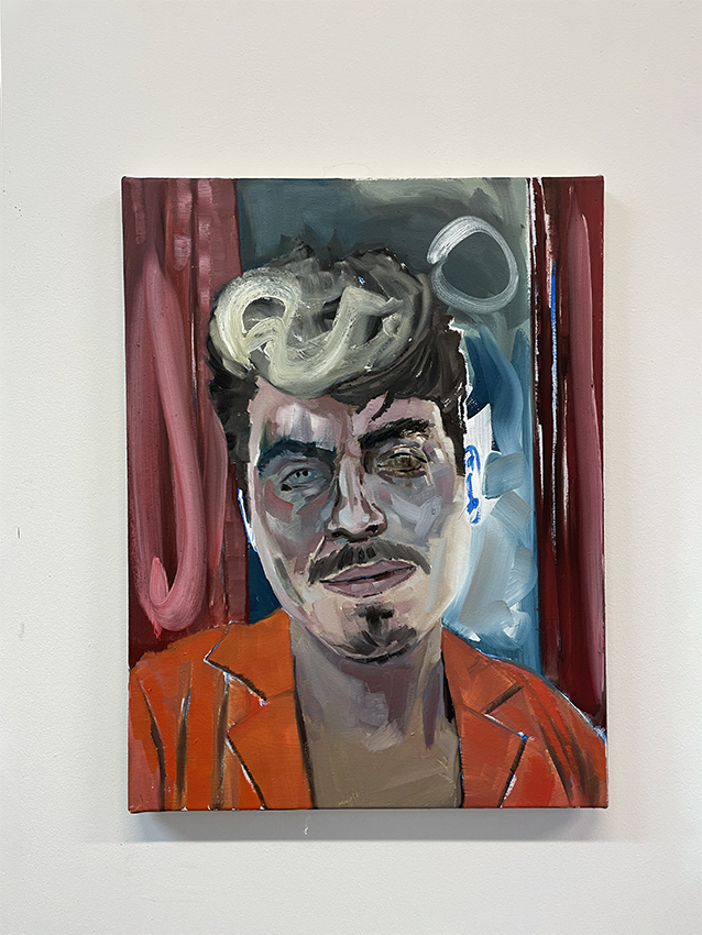 Untitled (self portrait), 61 x 81 cm, oil and acrylics on canvas by Max Schulze
