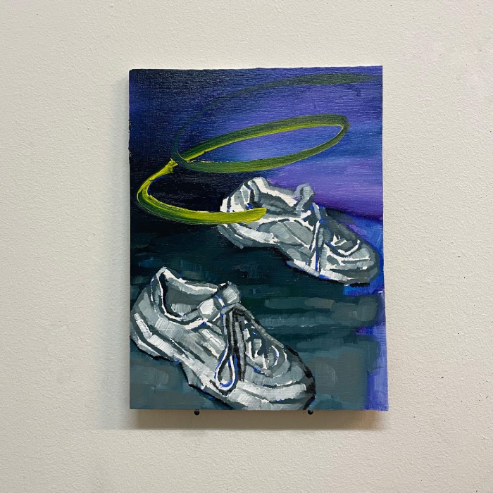 “Vanishing”, 23 x 30 cm, oil on panel sneakers modern contemporary painting painter max schulze